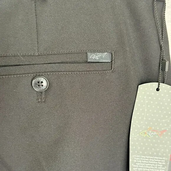 Greg Norman Mens Classic Golf Pants 40x32 Black Pleated Business Pro Fit NEW - Picture 6 of 9